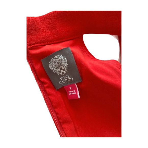 Vince Camuto Red Sleeveless Bow-Neck Shift Dress – Size 2 - Picture 5 of 5